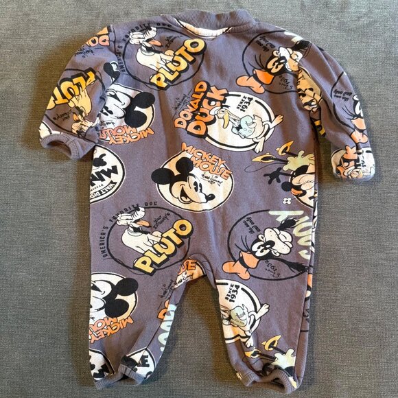 H&M x Disney Baby Donald Duck & Friends Cotton Snap Romper 6-9 M Mickey Mouse - Picture 2 of 5